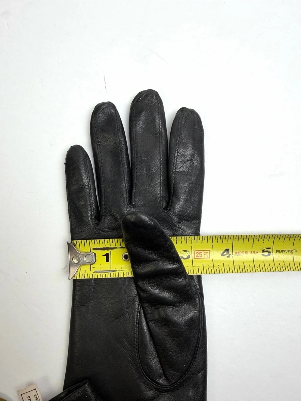 NWT Aris Black Leather Gloves Cashmere Lined Women’s Size 7 Vintage